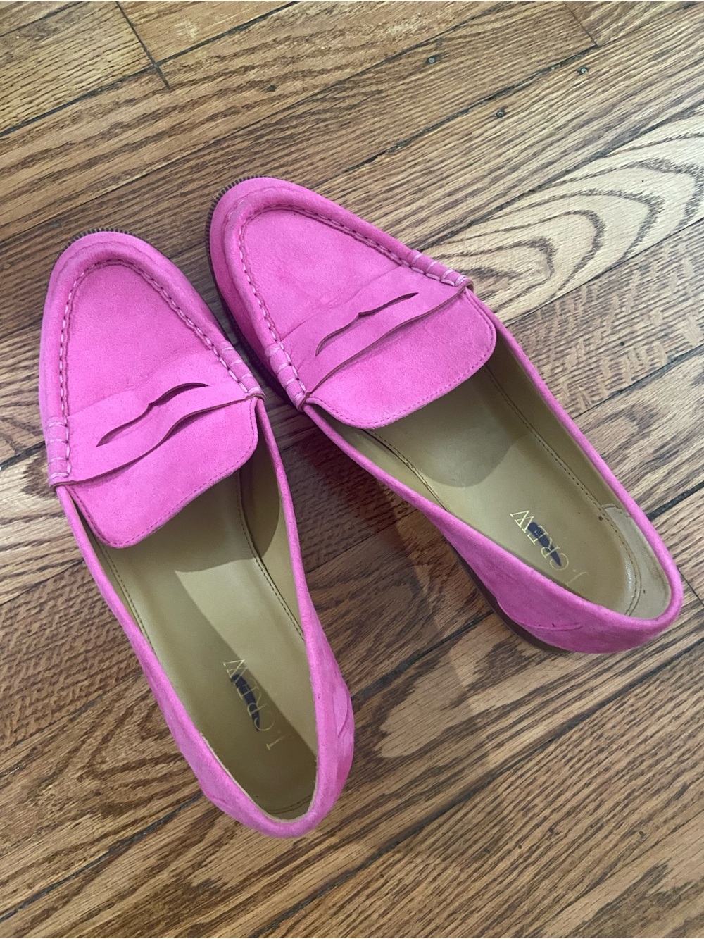 Tod's Pink Suede Penny Loafers